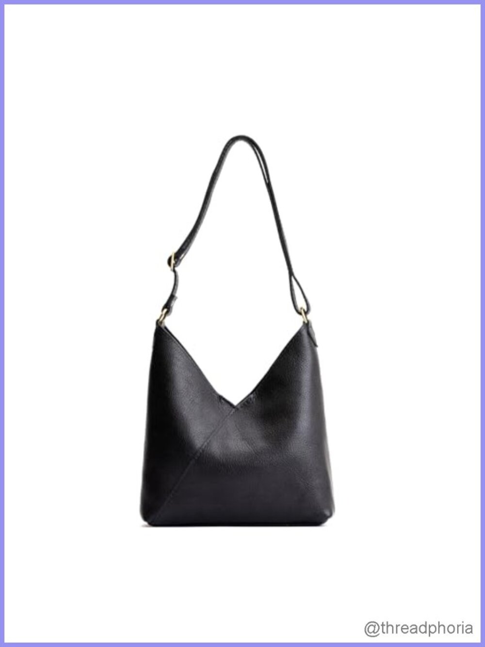 Handmade Full Grain Leather Slouchy Shoulder Bag w/ Adjustable Strap